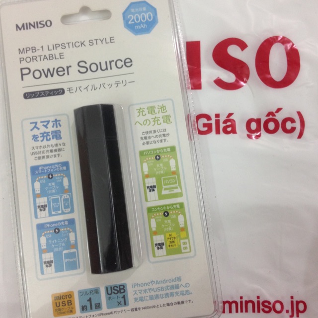 Sạc dự phòng 2000mah Miniso
