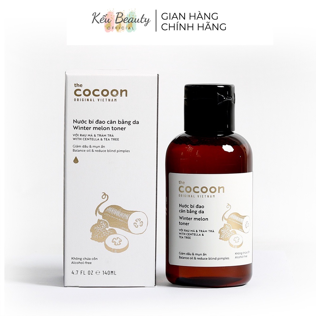 Nước bí đao cân bằng da Cocoon Winter Melon Toner kiềm dầu và mụn ẩn 140ml