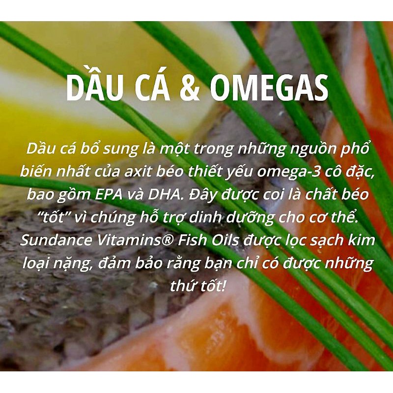 Fish Oil Omega 3 1000mg SunDance 60 Viên Hàng Mỹ Cam Kết Chính Hãng