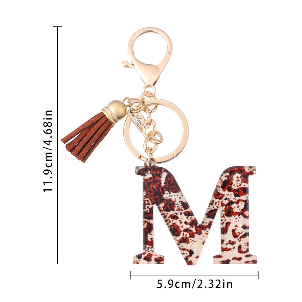Móc Chìa Khóa Hình Chữ Cái Họa Tiết Da Báo Màu Sắc Gradient Phối Bóng Lông Độc Đáo Thời Trang Cho Cặp Đôi