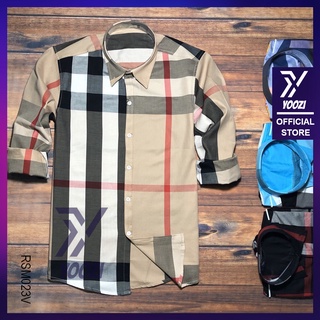 Áo sơ mi nam yoozi rsm023 màu đen, kem, xanh