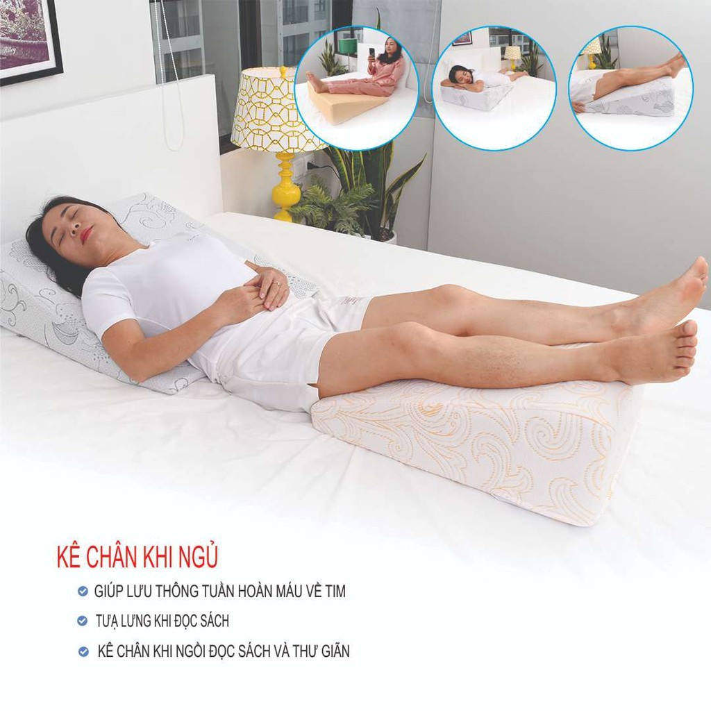 Gối điều trị suy giãn tĩnh mạch AIRU - Bảo hành chinh hang - Tổng kho gối y tế