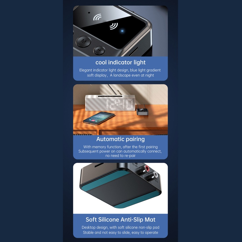 Thiết Bị Nhận Tín Hiệu Âm Thanh Bluetooth 5.1 Kỹ Thuật Số Hỗ Trợ Thẻ TF MP3 Play NFC LED