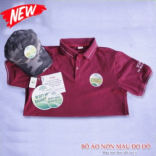 COMBO ÁO NÓN BẠN HỮU ĐƯỜNG XA MÀU ĐỎ ĐÔ ( Tặng logo móc khoá )