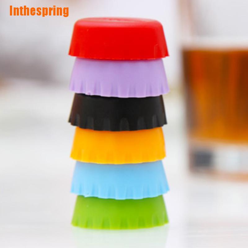 Bộ 6 Nắp Đậy Chai Bia Đóng Kín Bằng Silicone Tiện Dụng
