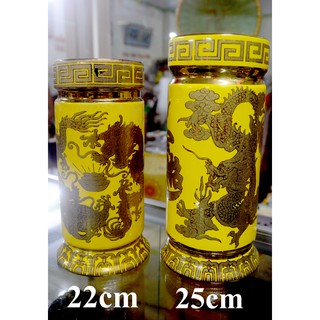 Ống đựng nhang rồng vàng 3D