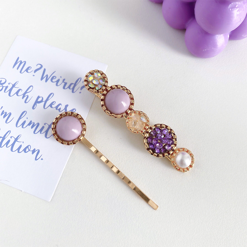 Kẹp Tóc Nhiều Kiểu Màu Tím Kiểu Hàn Quốc Xinh Xắn