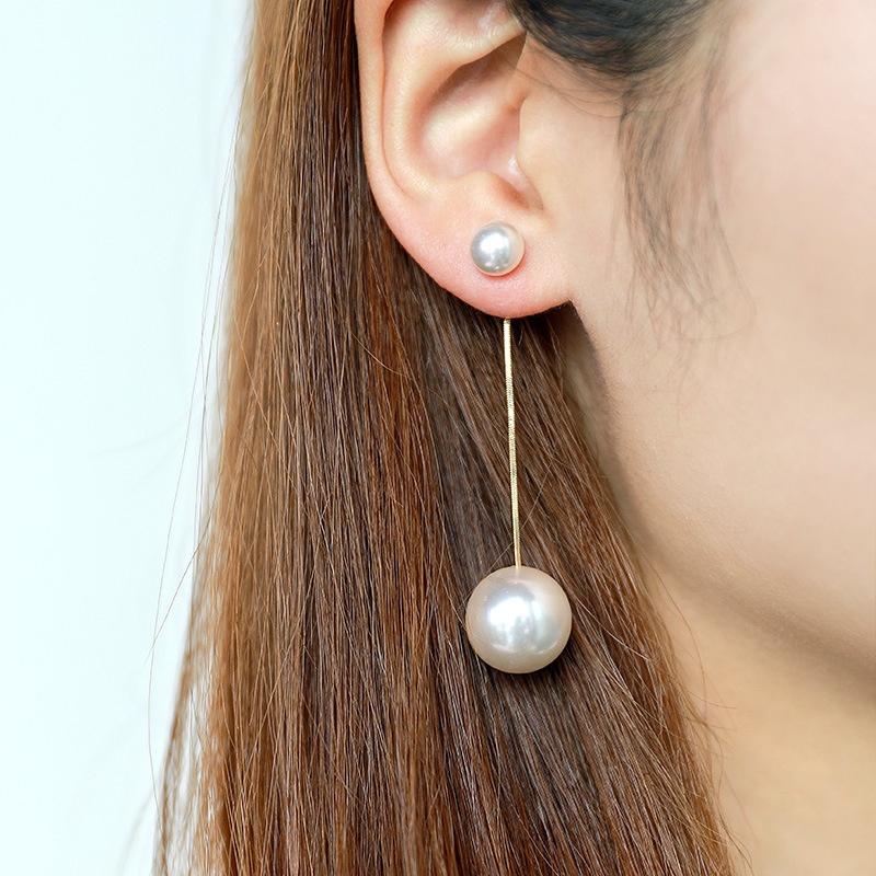 Bông Tai Mạ Bạc 925 Đính Ngọc Trai Đơn Giản Thời Trang