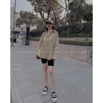 áo sơ mi dài tay chất thô mềm nhiều màu sắc from vừa