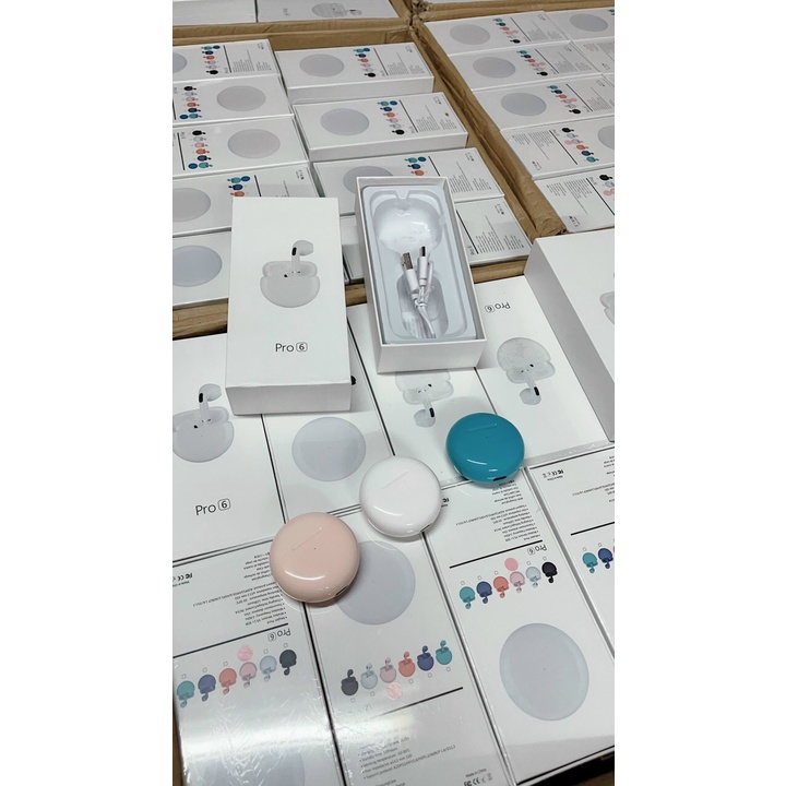 Nghe Blutooth Pro 6 TWS - Cảm Biến,Định Vị, Đổi Tên - nhỏ gọn - âm tốt
