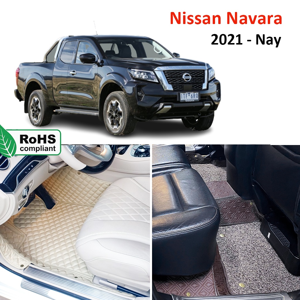 Thảm lót sàn 6D CAO CẤP Nissan Navara 2021-nay phủ kín sàn xe, cách âm, chống nước hiệu quả