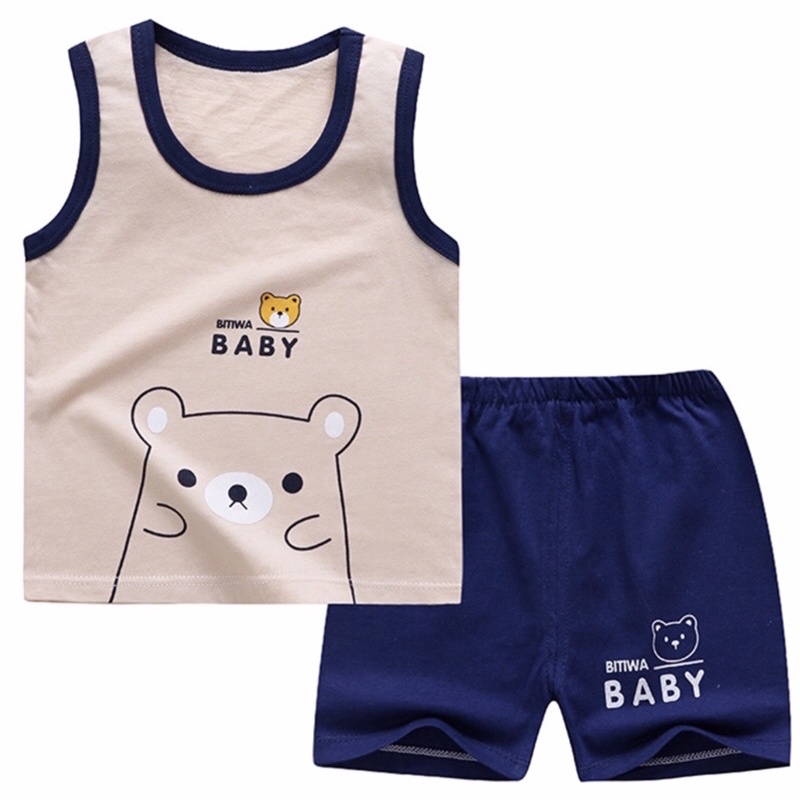 Bộ Quần Short + Áo Ba Lỗ: Hoạ Tiết vs Màu Sắc Đáng Yêu Cho Bé Từ 01-07 Tuổi.