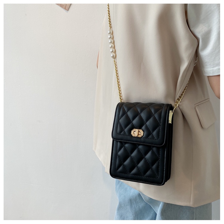 CÓ SẴN - Túi xách mini khóa xoay quai ngọc mix xích