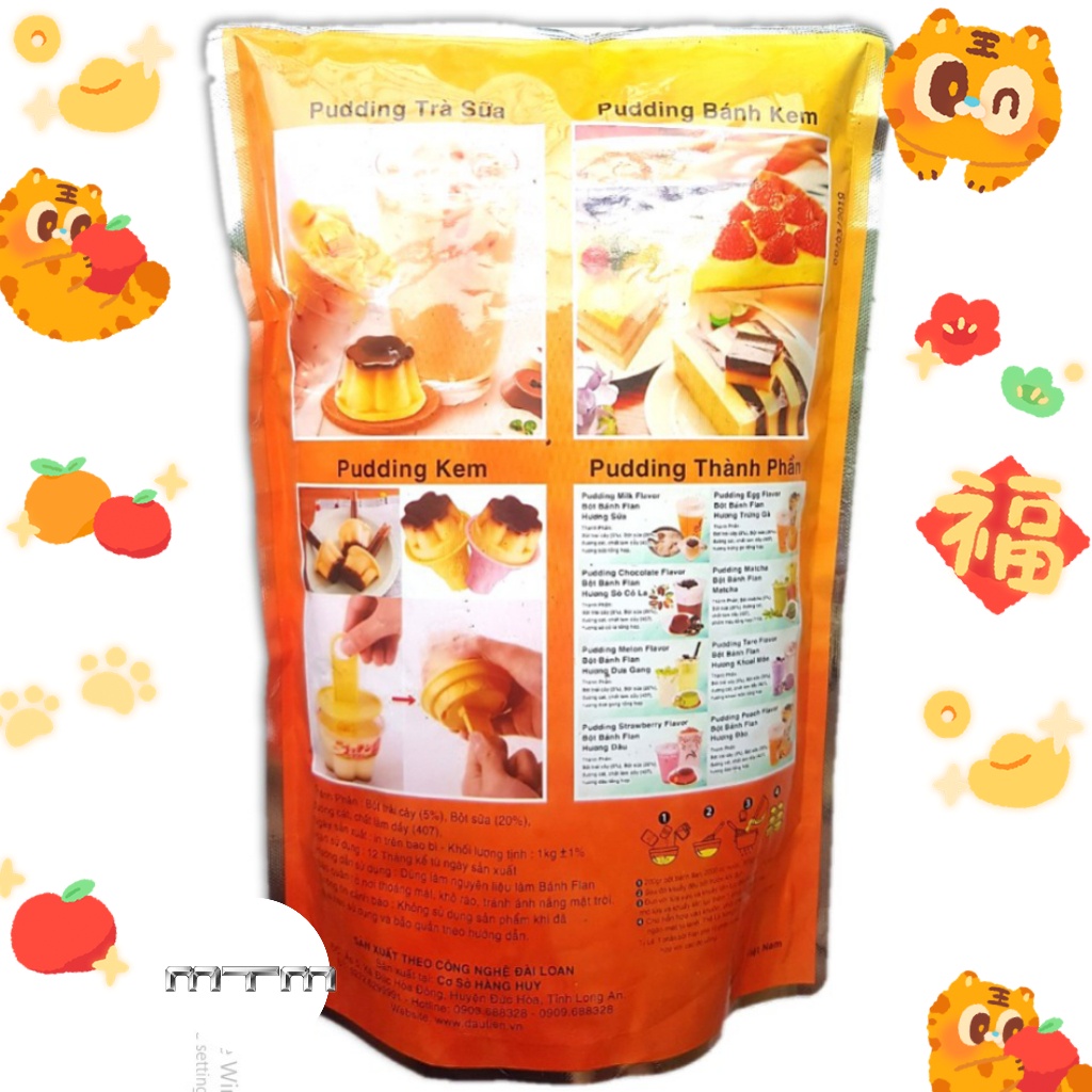 Bột Pudding Làm Bánh Flan Hàng Huy 1kg