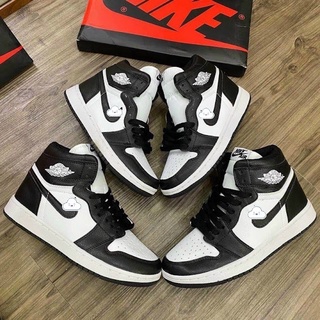 Giày Jordan cổ cao ⚡️Siêu Rẻ⚡️ Giày Jordan Đen Trắng cổ cao hàng cao cấp nam nữ full box bill