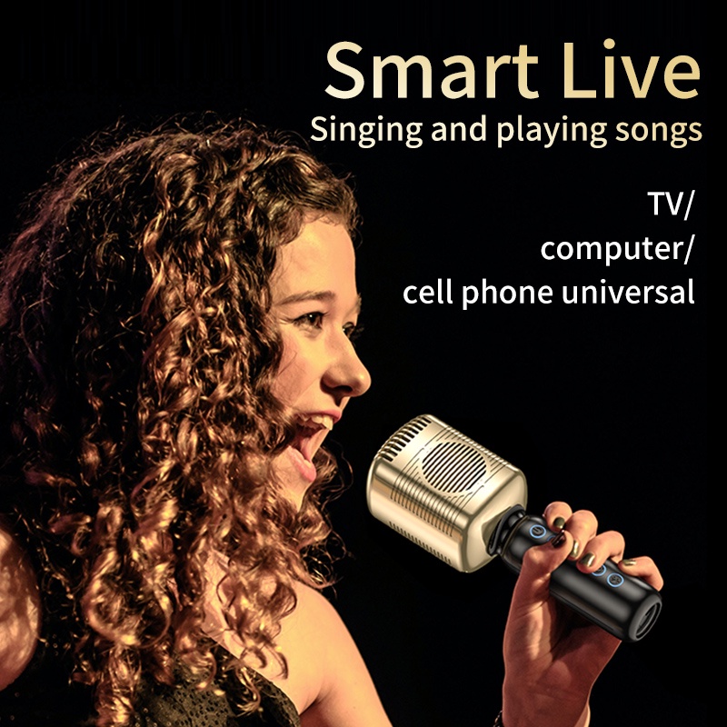 Micro karaoke cầm tay không dây kết nối bluetooth phù hợp cho điện thoại/ PC/ laptop