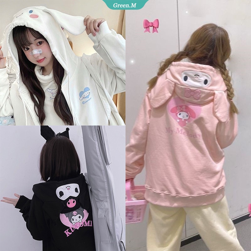 Sanrio Kuromi My Melody Áo Khoác Cardigan Cotton Y2k Kawaii Cinnamoroll Anime Cho Nữ