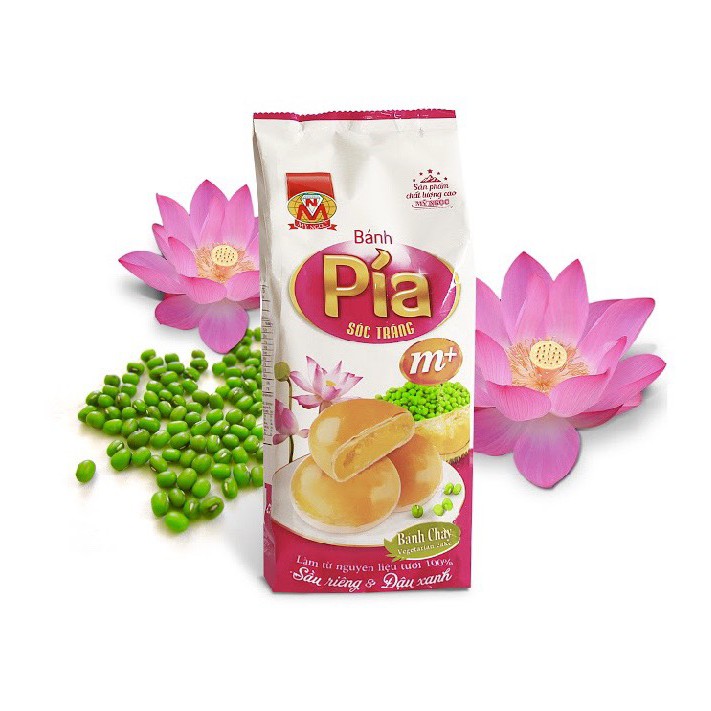 360g Bánh PÍA chay M sầu riêng ĐẬU xanh, KHÔNG CÓ trứng muối - có SẦU RIÊNG TƯƠI - MÁT MÁT đậu xanh - NGỌT VỪA