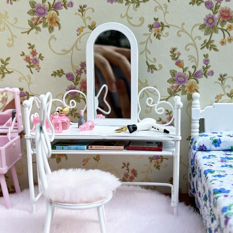 Bàn Trang Điểm Mini Để Bàn Phòng Ngủ Cho Nhà Búp Bê Tỉ Lệ 1: 12