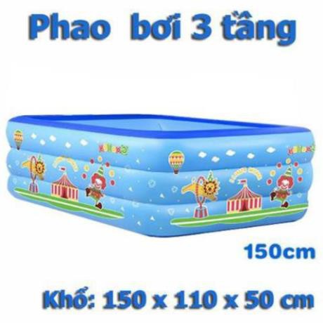 Bể phao bơi,Bể bơi phao trong nhà, hình chữ nhật nhiều kích thước 1M2, 1M3, 1M5, 1M8, 2M1