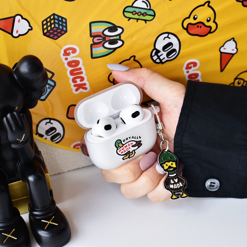 Vỏ Bảo Vệ Hộp Sạc Tai Nghe Airpods 3 Pro 2 3 Họa Tiết Hoạt Hình Chú Vịt Dễ Thương Ốp