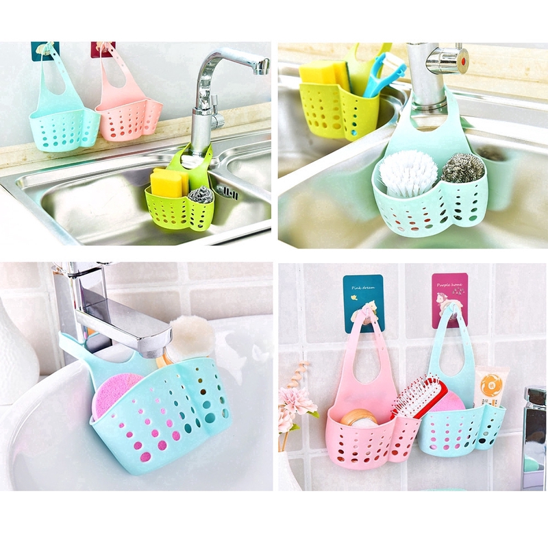 Giỏ nhựa đựng dụng cụ rửa chén gắn vòi nước tiện dụng