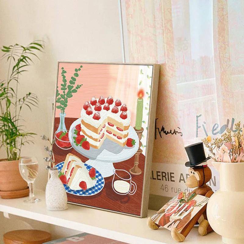 Tranh Treo Tường Trang Trí Hình Bánh Kem Nghệ Thuật