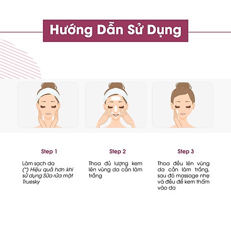 Kem dưỡng trắng da mặt Truesky chiết xuất từ ngoc trai Whitening Face Cream 15g