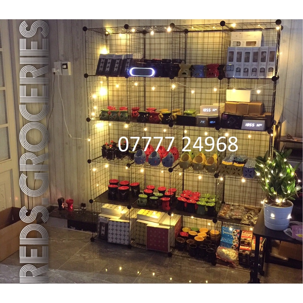 (105*70*35CM -6 Ô) Kệ Sắt Lưới Nghệ Thuật Lắp Ghép Đa Năng Tiện Dụng Metal Wire Shelving