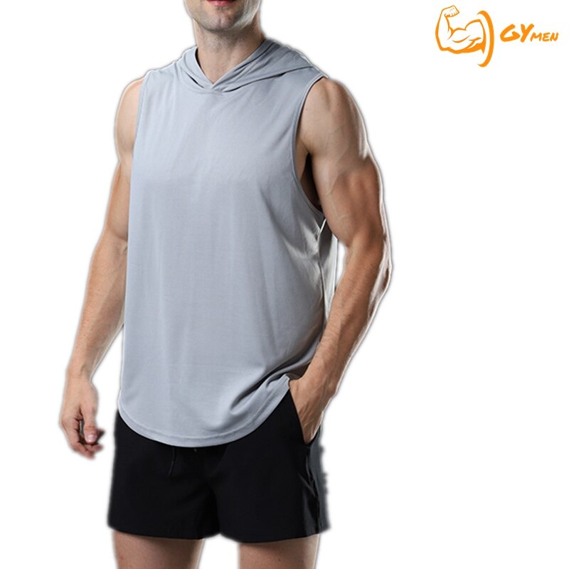 [ GYMEN ] Áo Phông Hoodie Áo Thun Ba Lỗ Phong Cách âu Mỹ Thể Thao Nam Có Nón Vải Thoáng Nhanh Khô Cao Cấp Big Size Co Giãn Trơn Nhiều Màu Chuẩn Form Chạy Bộ Chuyên Thể Dục Bóng Rổ Jogger