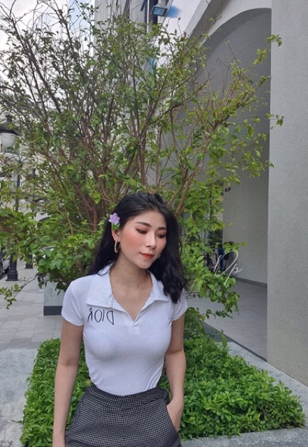 [ Mã WASTAPR giảm 10K đơn 50K] Áo thun cổ bẻ nữ in 2 mặt hình thật chất porip mịn y hình - Carotshop | BigBuy360 - bigbuy360.vn