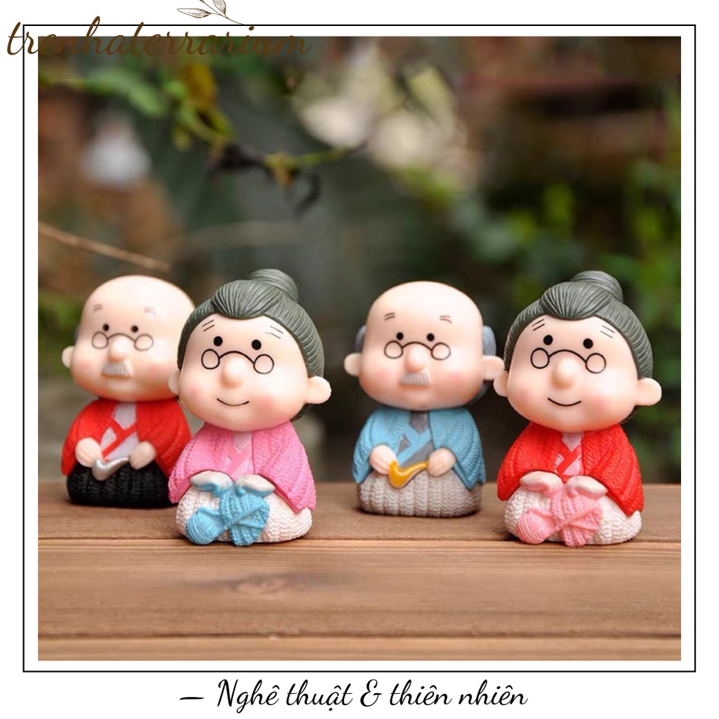 Tiểu cảnh cặp ông bà  đang ngồi cỡ lớn terrarium cực đáng yêu nhaaa!!