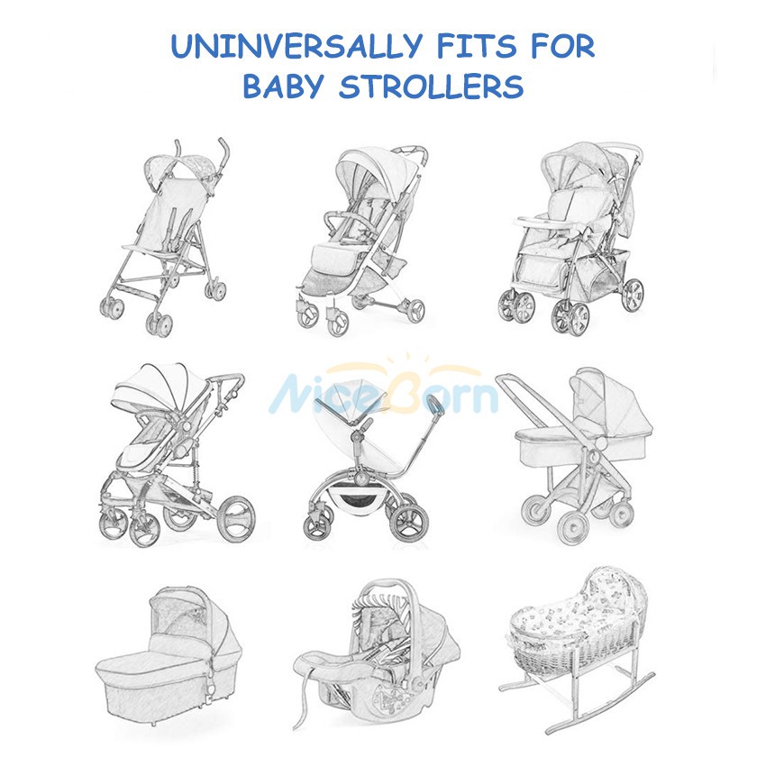 Lưới Chống Muỗi Siêu Mịn Bảo Vệ Xe Đẩy Em Bé An Toàn