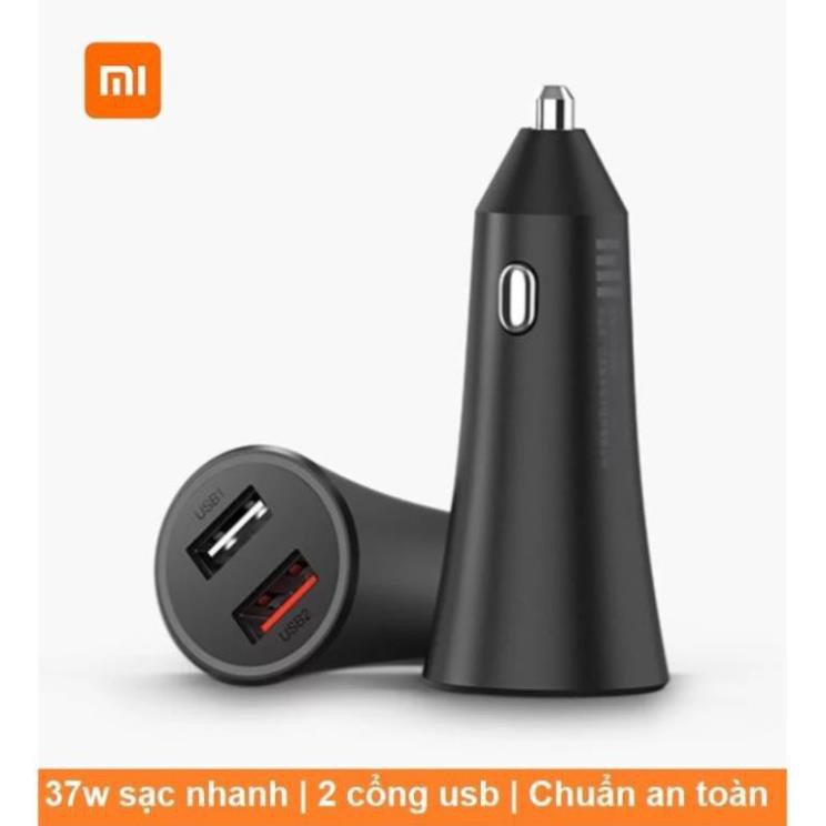 Sạc ô tô nhanh 2 cổng usb 37w Xiaomi | BH 15 ngày