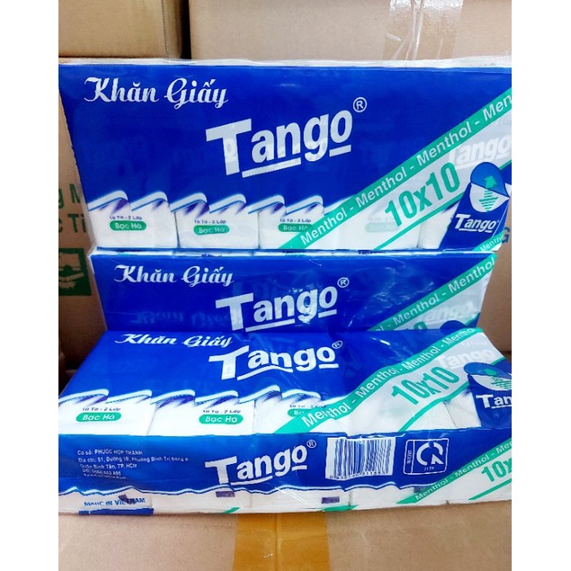 ( COMBO 10 GÓI ) Giấy TANGO 10 Tờ 2 Lớp Bạc Hà.