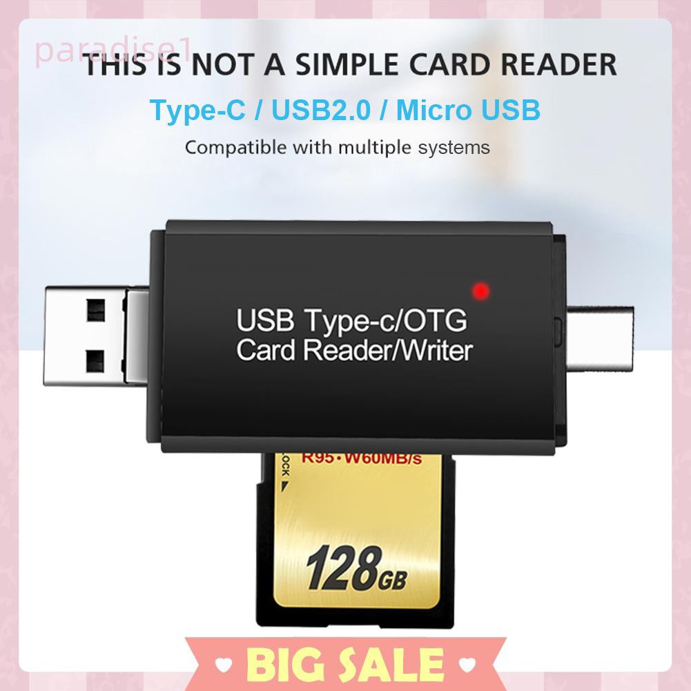 Đầu Đọc Thẻ Nhớ 3 Trong 1 Loại C USB Micro OTG | BigBuy360 - bigbuy360.vn
