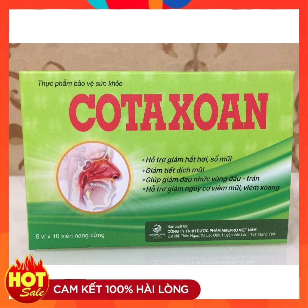 CotaXoan - Hỗ trợ giảm triệu chứng viêm xoang, viêm mũi dị ứng ( Hộp 50 viên) hạn tới 2024