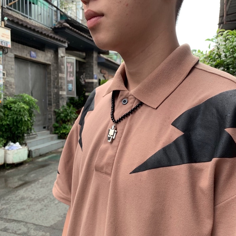 Vòng cổ chuỗi hạt đen đơn giản cho nam