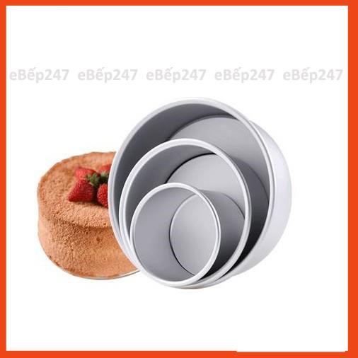 Khuôn tròn làm bánh đế rời/đế liền bằng nhôm đúc siêu cứng cáp, bền bỉ, chống gỉ size 16/18/20/22/24 cm - eBếp247