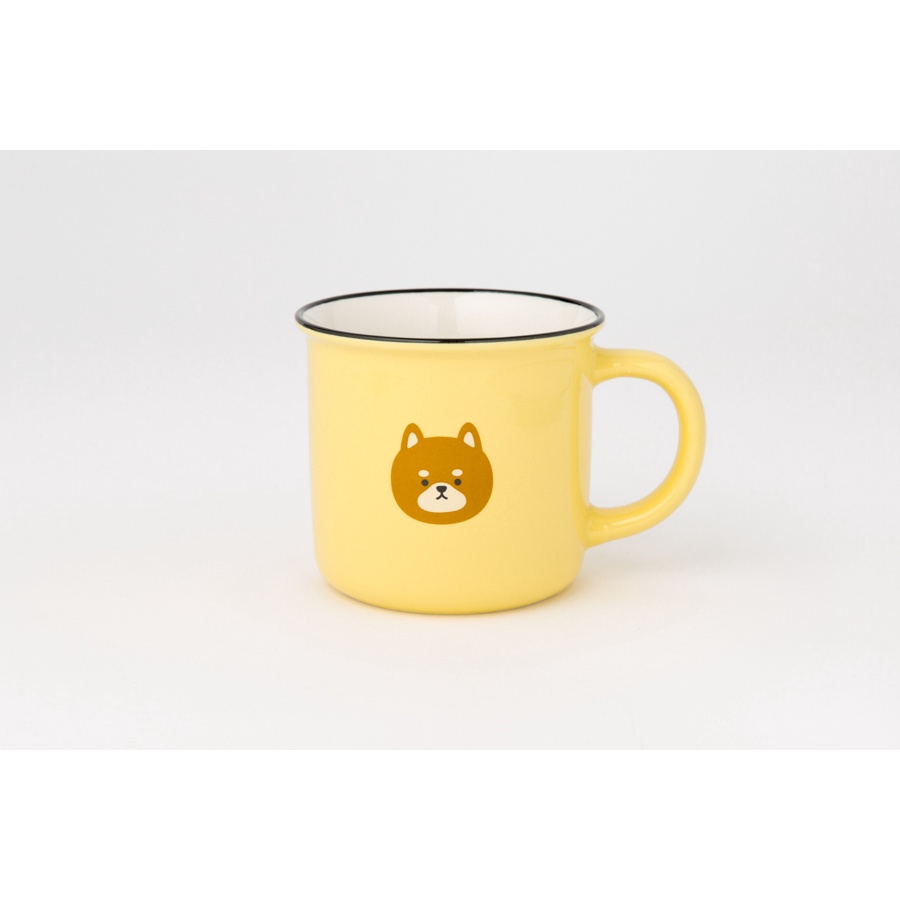 Cốc Tay Cầm ARTBOX Hàn Quốc Màu Vàng Hình Shiba Dễ Thương