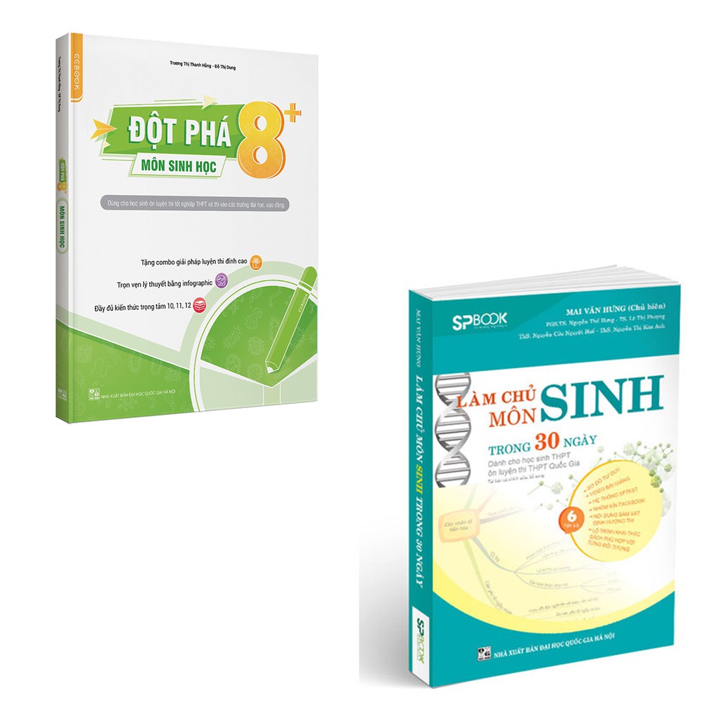 Sách - Combo Đột phá 8+ môn Sinh học (TB 2020) - Làm chủ môn sinh trong 30 ngày (2 cuốn)