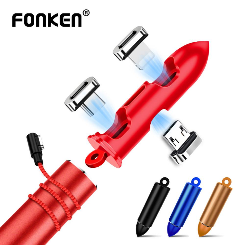 Hộp đựng phích cắm FONKEN từ tính Micro Usb Type C chống bụi bẩn tiện lợi