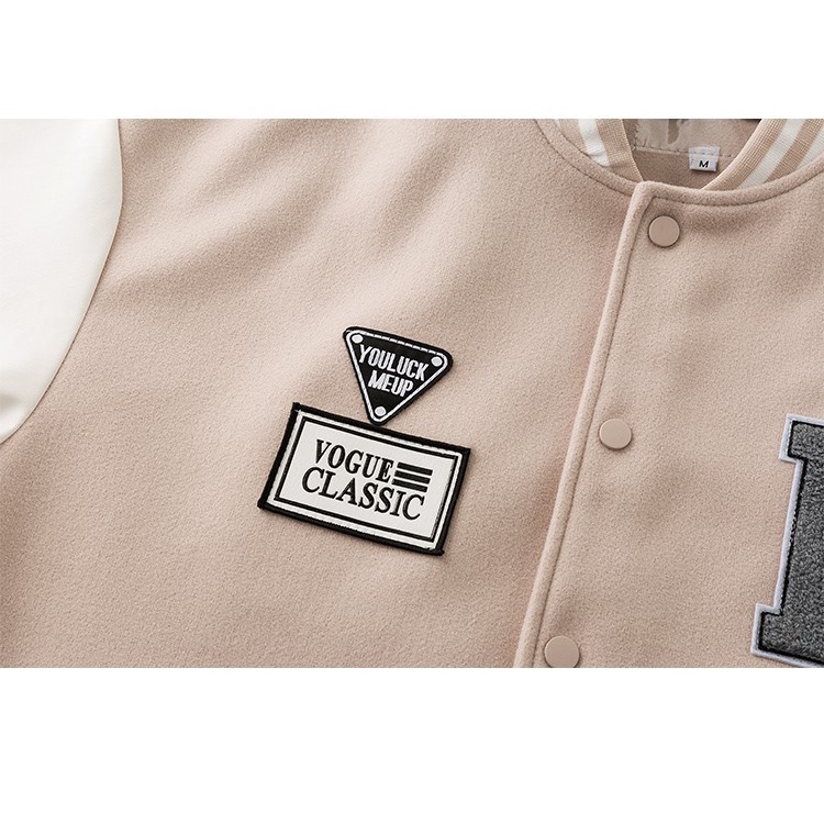 Áo Khoác Bomber Varsity Jacket Bóng Chay Chất Liệu Dạ BOM HOUSE Nam Nữ 2 Lớp Logo Thêu