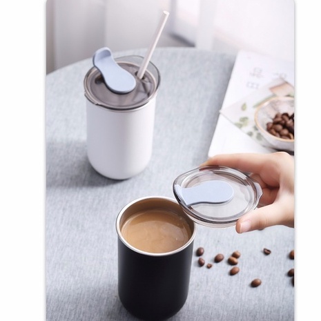 Cốc Uống Nước Giữ Nhiệt 300ml Bằng Thép Không Gỉ Thân Thiện Với Môi Trường Kèm Nắp Đậy Ốp