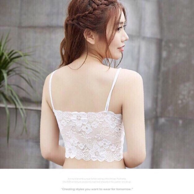 Áo Bra ren hoa hai dây croptop quyến rũ
