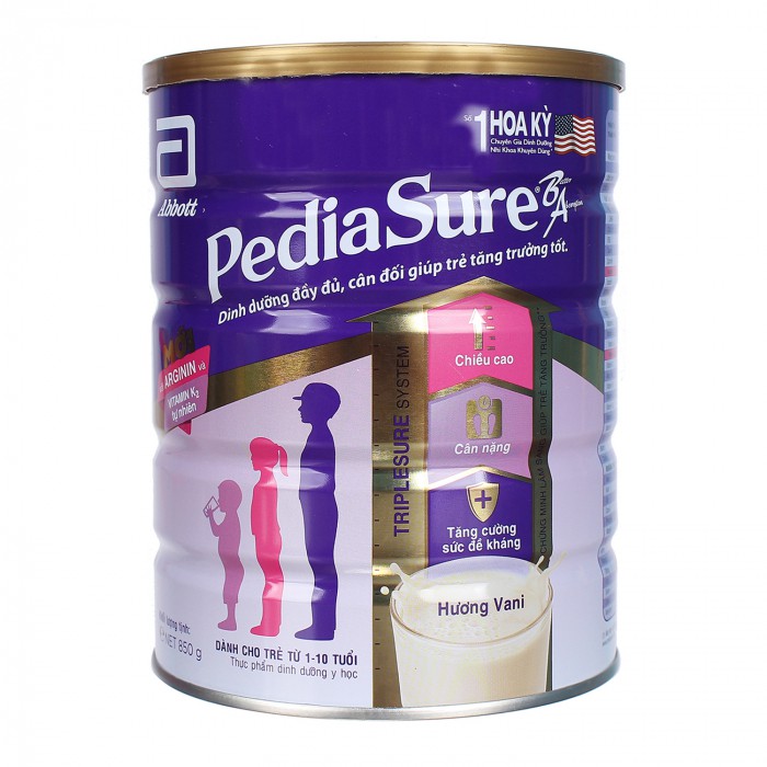 Sữa bột PediaSure Singapore 850g  cho bé 1-10 tuổi