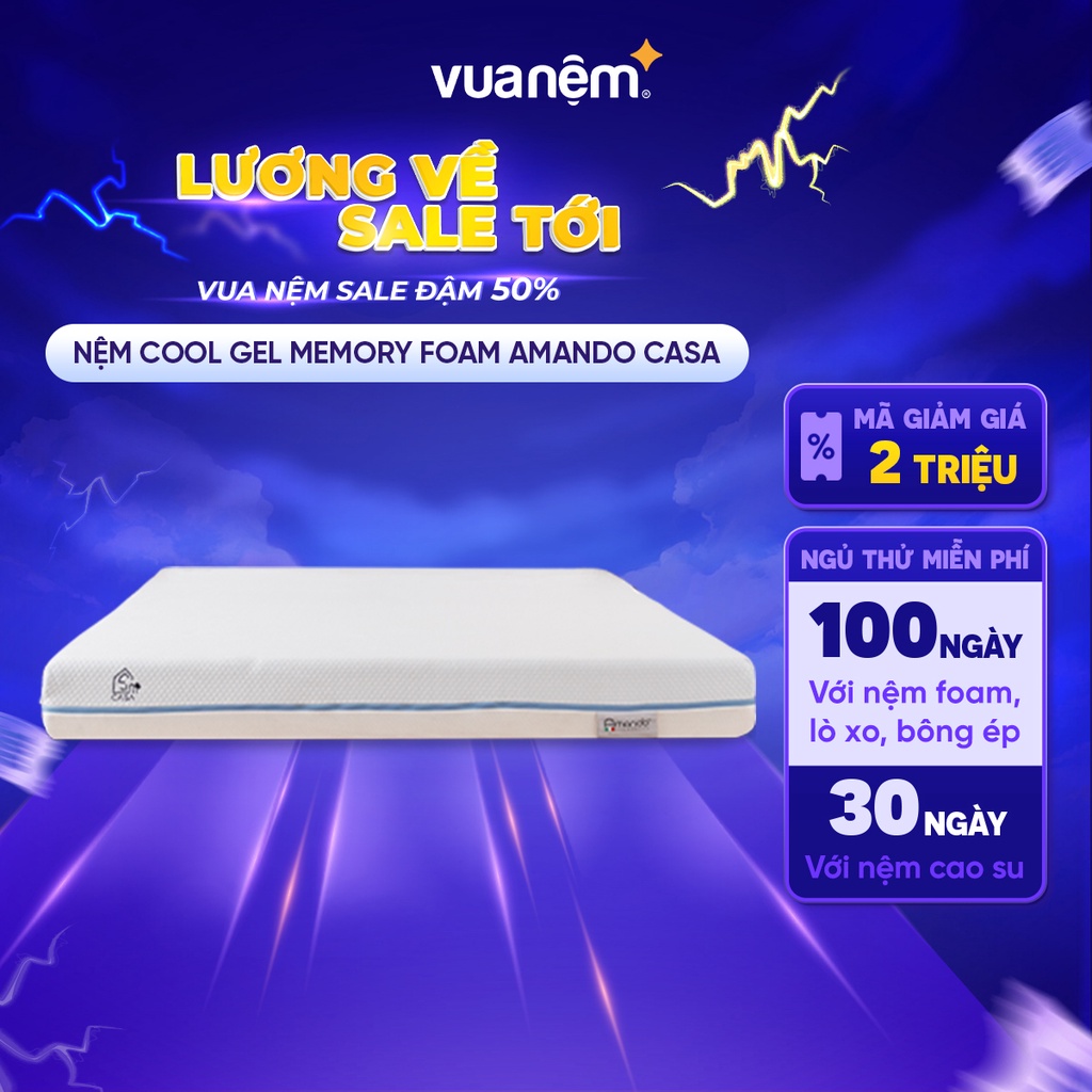 Nệm Cool Gel Memory Foam Amando Casa 120x200x20cm