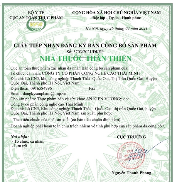 AN KIỆN VƯƠNG – Giúp bổ sung dưỡng chất cho khớp, trơn ổ khớp, tăng khả năng phục hồi khớp