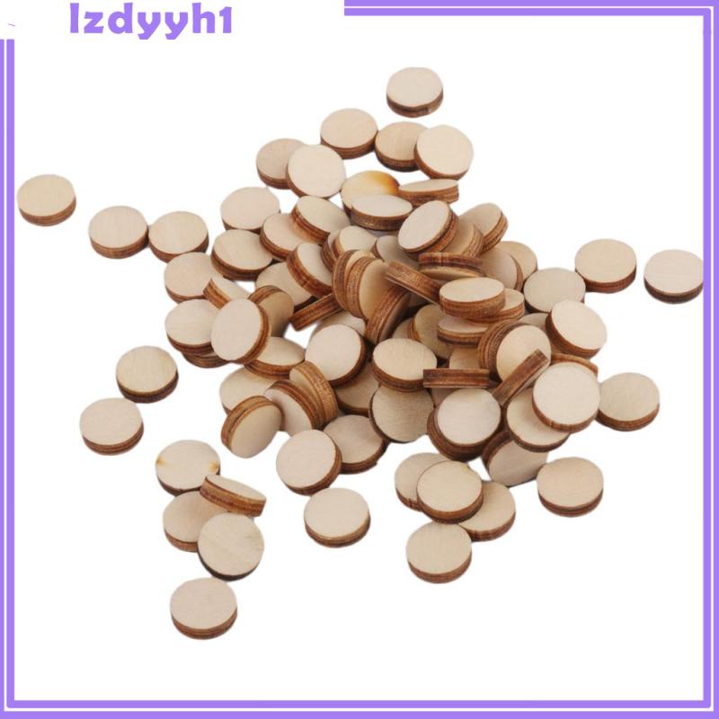 Bộ 100 Miếng Gỗ Tròn Dày 3mm 10mm Dùng Trang Trí DIY
