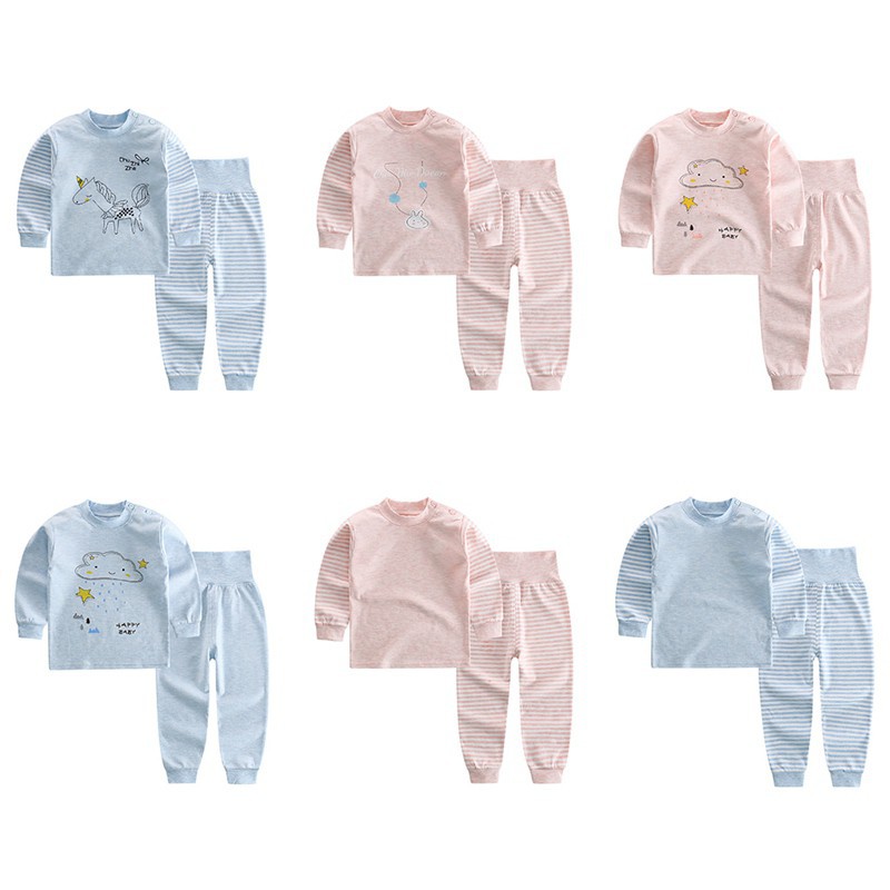 Bộ quần áo ngủ dài tay in hoạt hình dễ thương cho bé